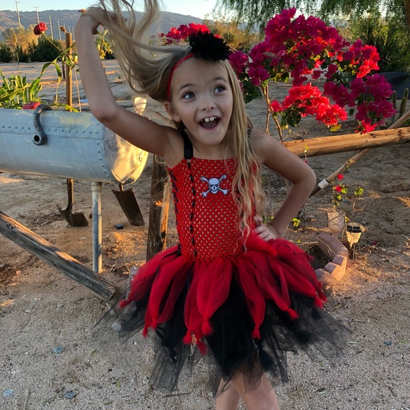 Red and Black Pirate Tutu Dress - Picture 7 of 8